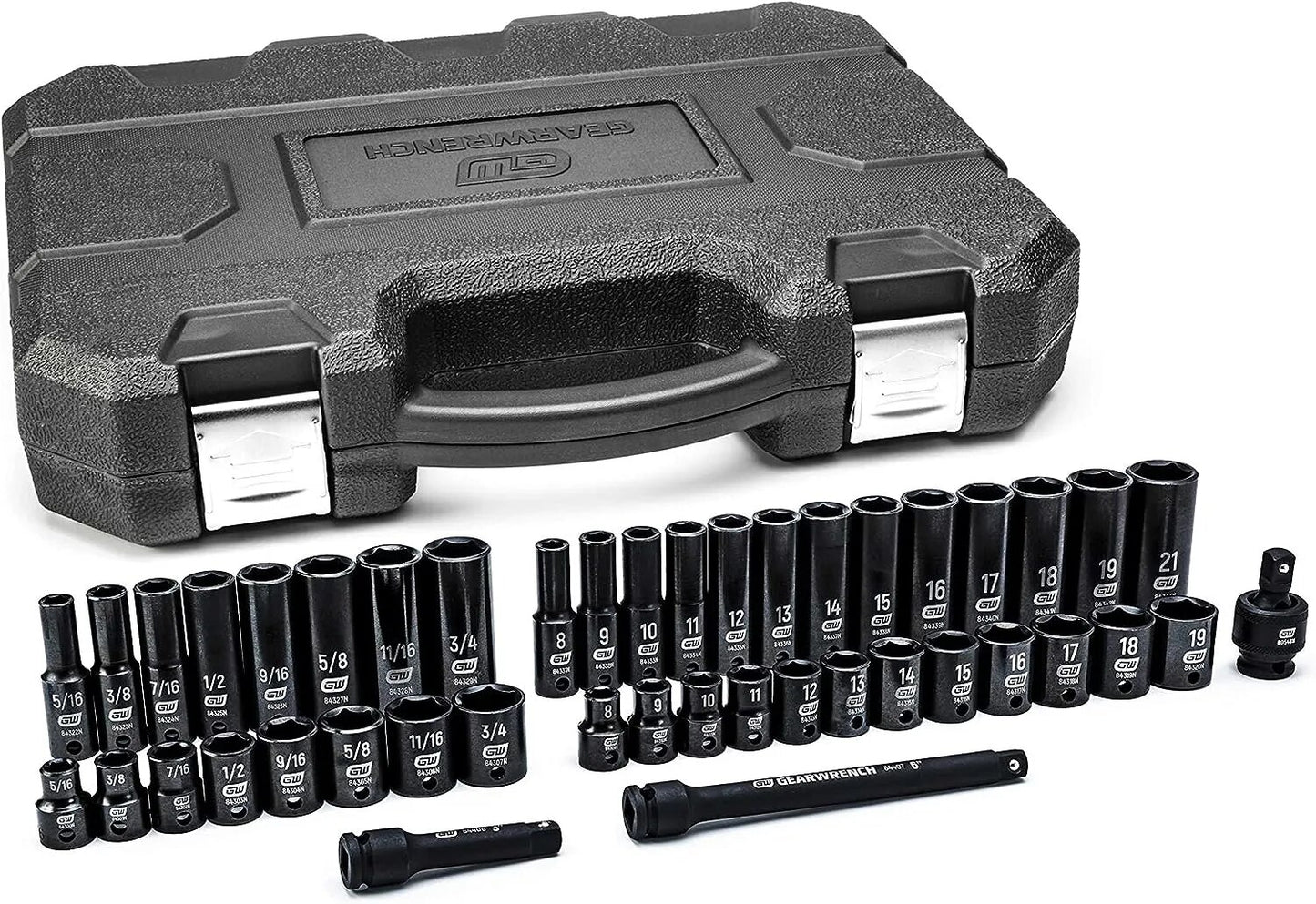44 Pc. 3/8" Drive 6 Point Standard & Deep Impact SAE/Metric Socket Set - 84916N image 2