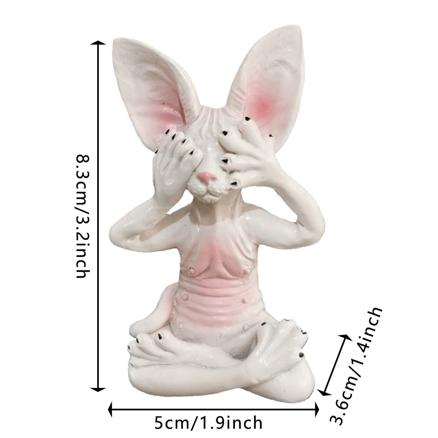 Whimsical Buddha Sphynx Cat Figurine Cover Eyes Meditation Yoga Art Craft image 6