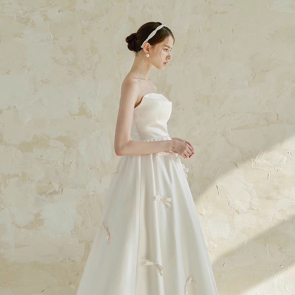 Wedding Dress Women Off the Shoulder Long Bridesmaid Prom Dress White Wedding P image 4