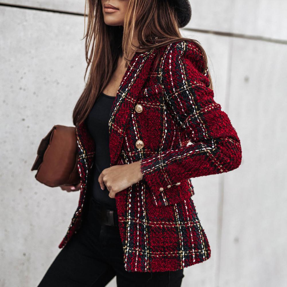 Double-breasted Lady Blazer Long Sleeve Woolen Modern Design Winter Lady Coat f image 5