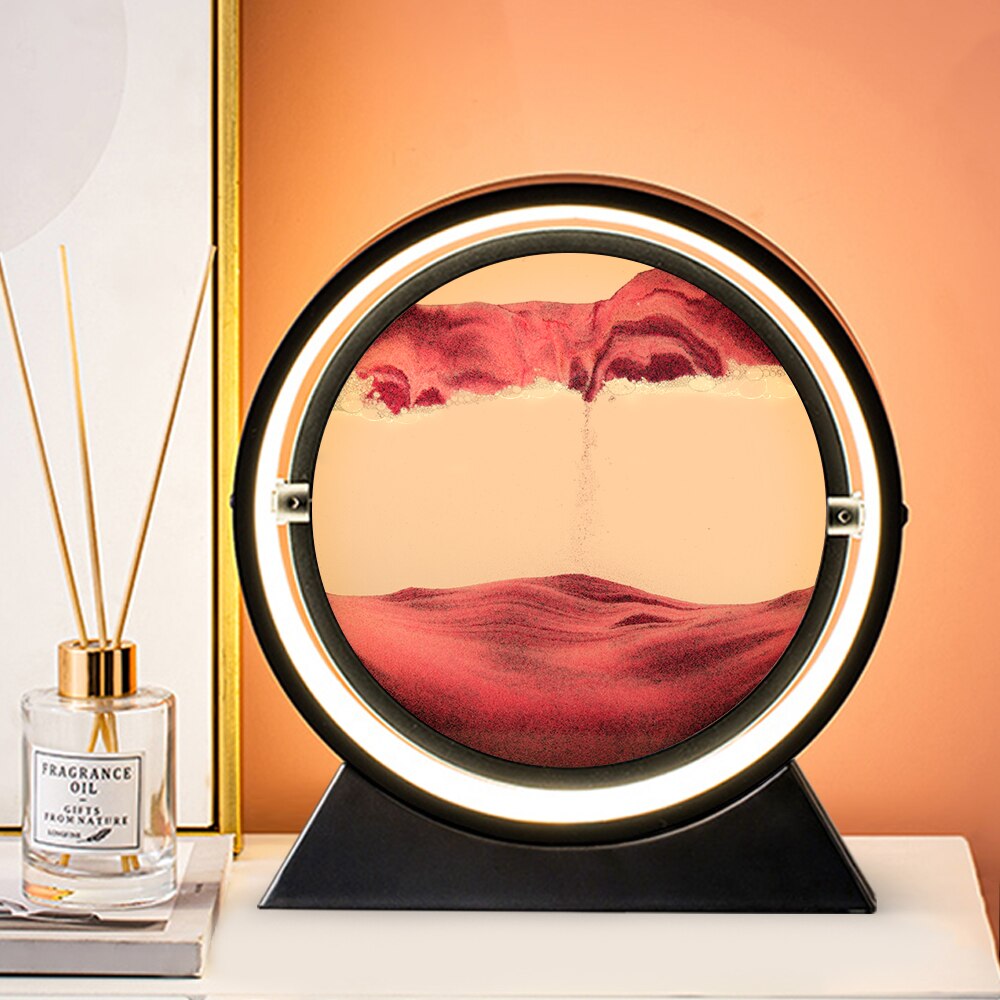 3D Hourglass Creative Quicksand Table Lamp Moving Sand Art Picture Deep Sea image 4