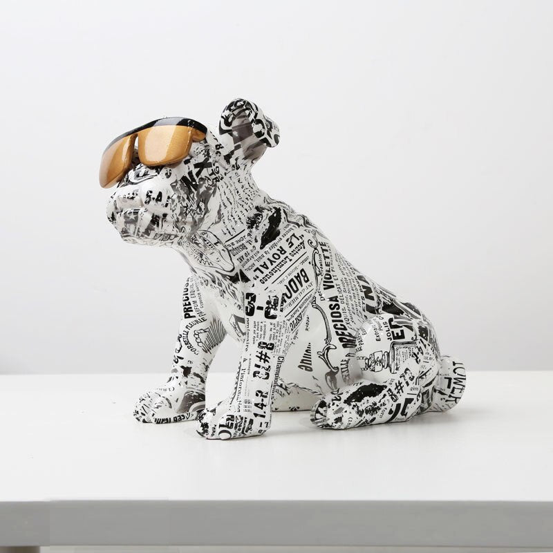 Nordic Painting Art English Bulldog Creative Resin Crafts Home Decoration Wine image 2