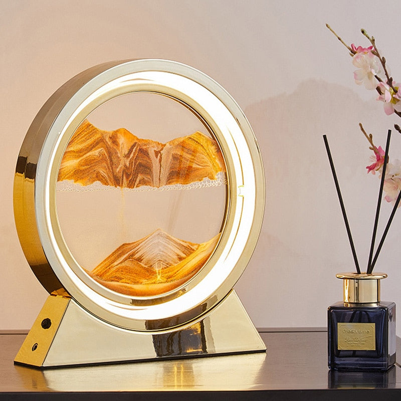 3D Hourglass Quicksand Moving sand art LED lamp sand 360-degree rotation image 12