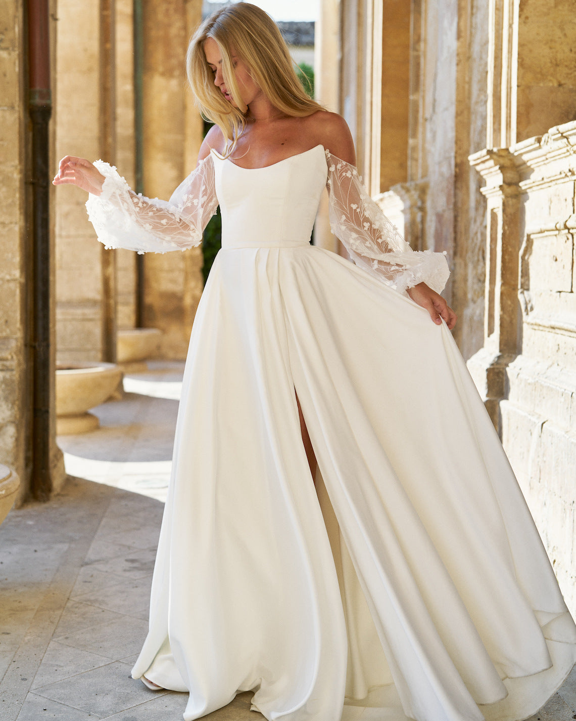 Vestidos De Novia 2024 White Off Shoulder Wedding Party Dress Long Sleeve Sexy image 3