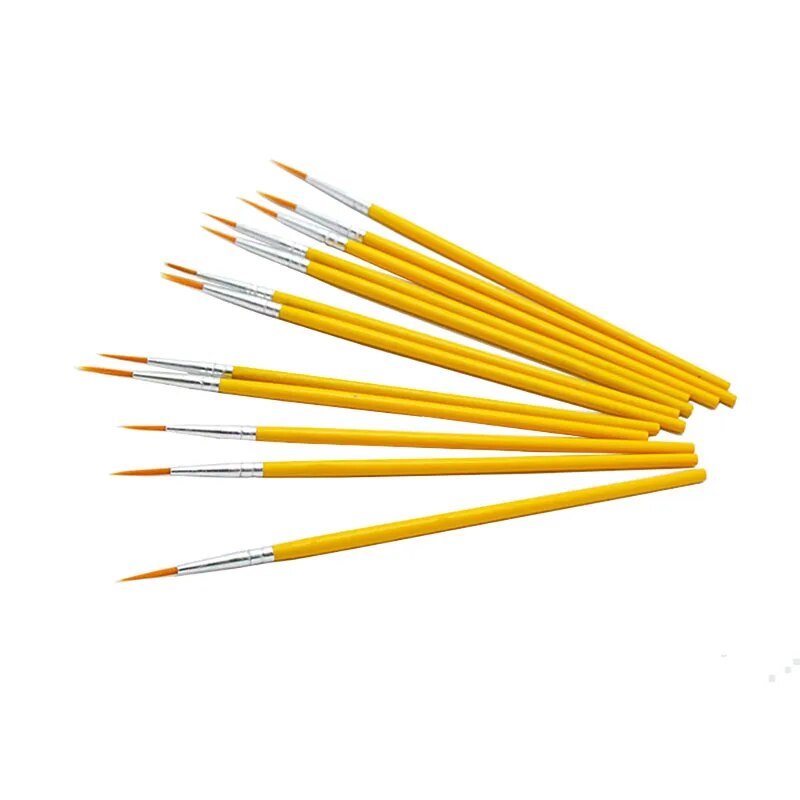 10pcs/set Long tail nylonhair hook line pen painting brush children DIY art sup image 4