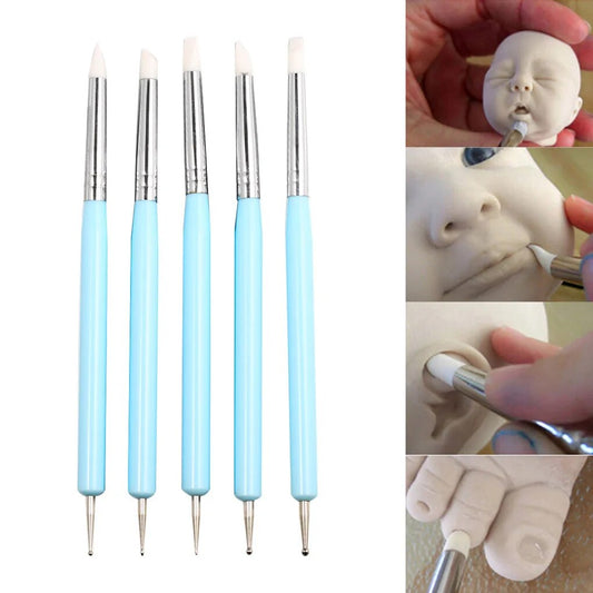 5pcs/set Double-ended Dotting Tools Set Nail Art Embossing Tools Pottery Craft image 0