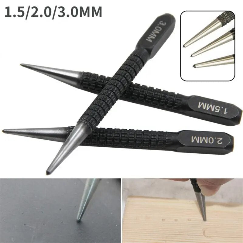 1.5/2/3mm Alloy Steel Center Punch Metal Wood Marking Drilling Tools Non-slip C image 5