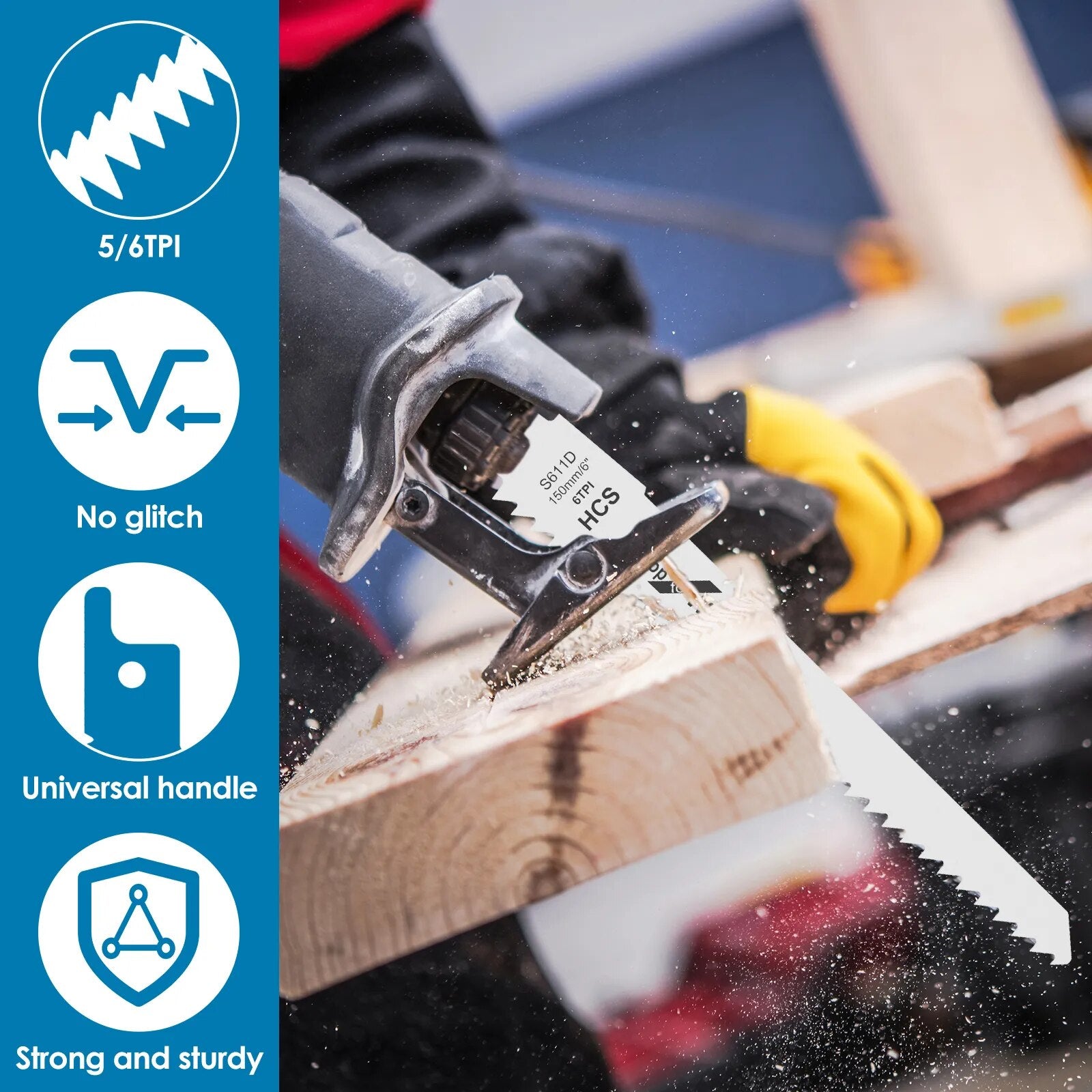 12Pcs Reciprocating Saw Blade 6/9 Inch 6/5TPI High Carbon Steel Pruning Saw Bla image 1
