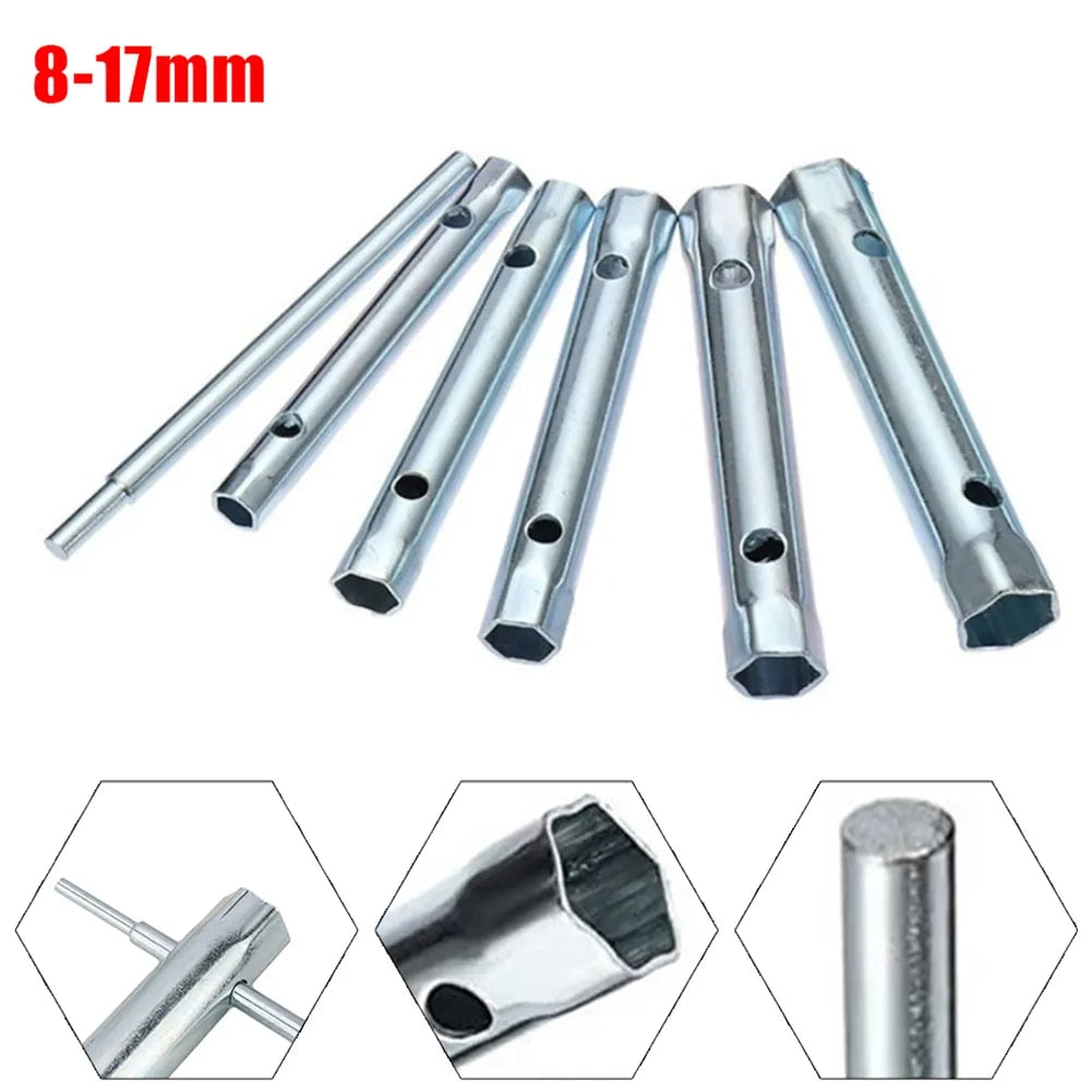 6Pcs 8-17mm Metric Tubular Box Wrench Set Tube Bar Spark-Plug Spanner For Autom image 3