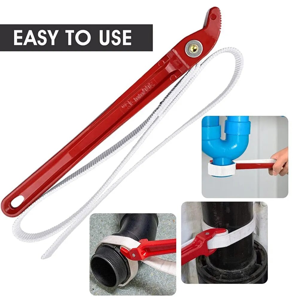 Hot 12'' Oil Filter Handle Belt Strap Anti-sliding Wrench Adjustable Nylon Stra image 4