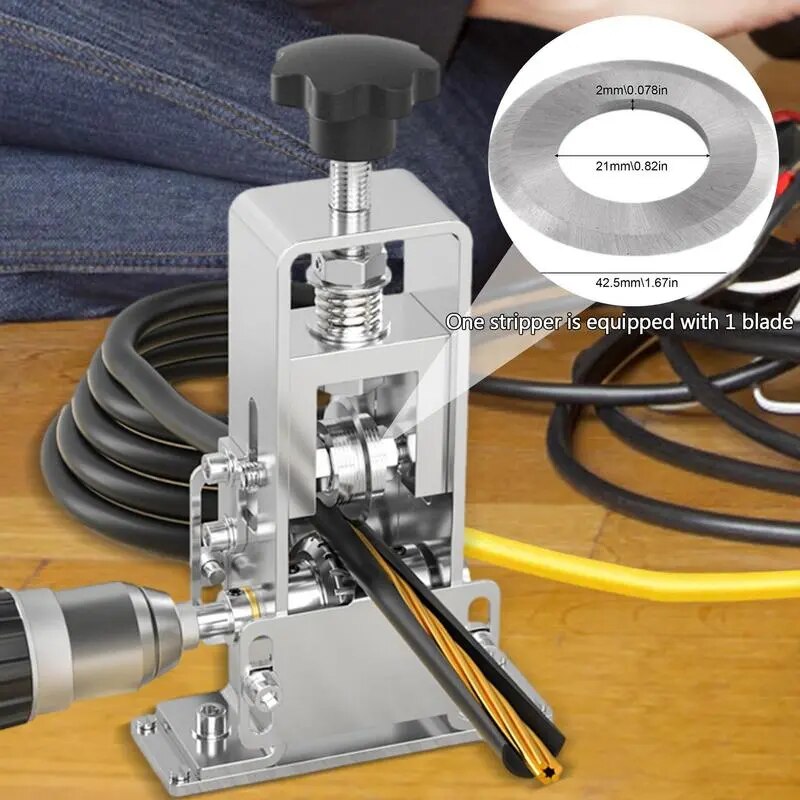 Manual Rotary Wire Stripper Machine Professional Wire Stripping Tool 1-21mm Cab image 6