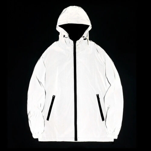 New Night Reflective Jackets Double Fabric Windbreaker Hooded Jacket M