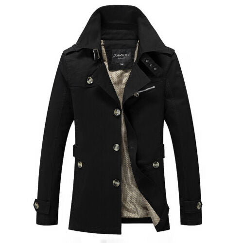 Fashion Men Trench Jackets Brand Casual Business Trench Coat Mens Leis