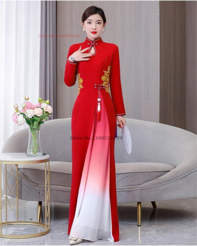 2024 vietnam traditional dress aodai chinese improved qipao national f