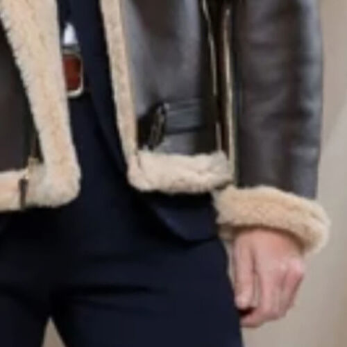 Men Leather Jacket Comfortable Thickening Warm Integrated Fur Long Sle