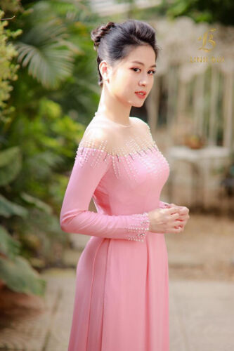 Pink aodai vietnam clothing cheongsam aodai vietnam dress vietnamese t