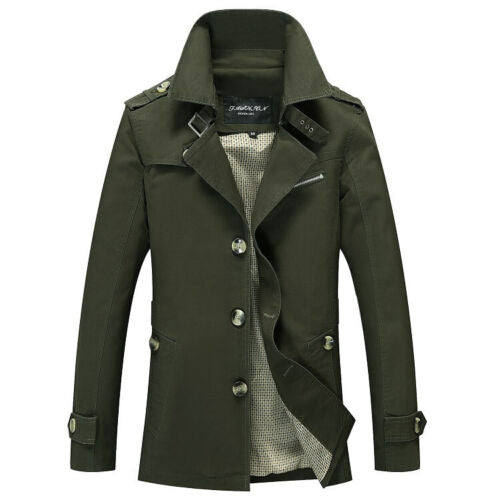 Fashion Men Trench Jackets Brand Casual Business Trench Coat Mens Leis