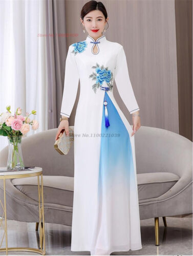 2024 vietnam aodai dress traditional chinese improved qipao national f