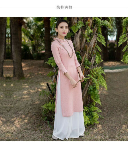 Oriental Style Ao Dai Vietnam Traditional Clothing Dress For Women Gra