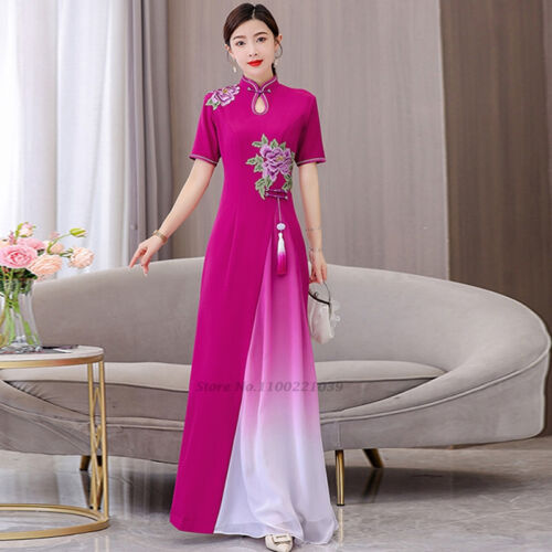 2024 vietnam aodai dress traditional chinese improved qipao national f