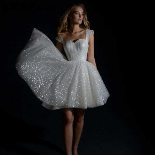 RODDRSYA Mini Wedding Dresses For Women Sparkling Tulle A-line Vestido