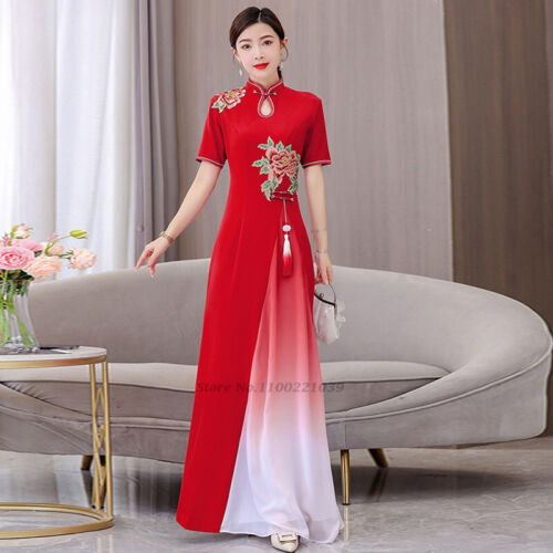 2024 vietnam aodai dress traditional chinese improved qipao national f