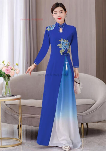 2024 vietnam aodai dress traditional chinese improved qipao national f