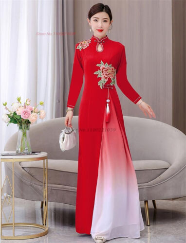 2024 vietnam aodai dress traditional chinese improved qipao national f