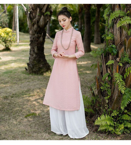 Oriental Style Ao Dai Vietnam Traditional Clothing Dress For Women Gra