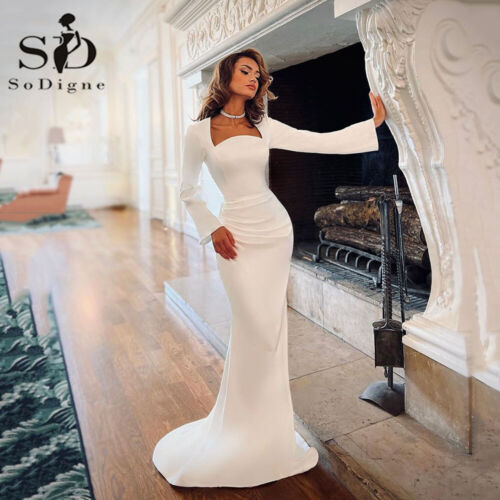 SoDigne 2024 Arabic Mermaid Wedding Dress Dubai Bride Dress Square Nec