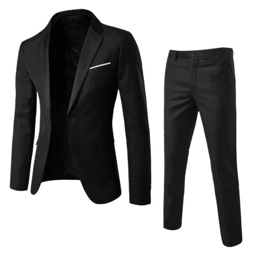 Fashion Slim Waist 2 Pieces Set Wedding Suits For Men Slim Suit Jacket