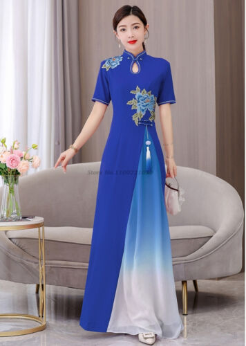 2024 vietnam aodai dress traditional chinese improved qipao national f