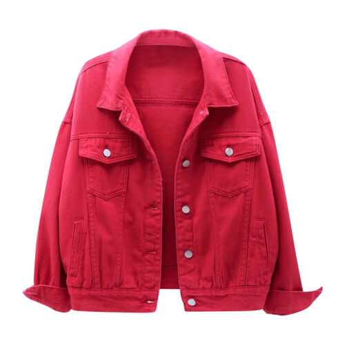 Women Denim Jacket Spring Autumn Short Coat Pink Jean Jackets Casual T