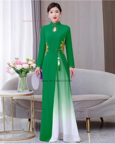 2024 vietnam traditional dress aodai chinese improved qipao national f