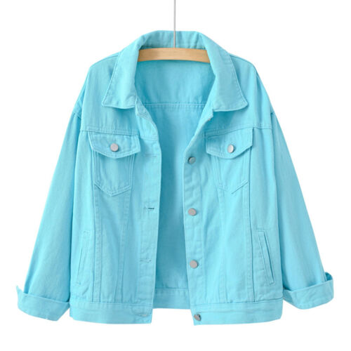 Women Denim Jacket Spring Autumn Short Coat Pink Jean Jackets Casual T