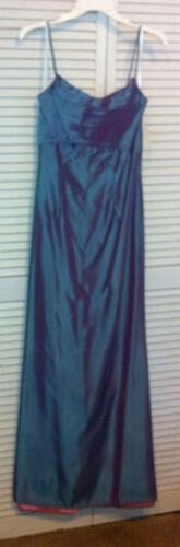 Victor Costa Women Dress Chiffon Teal Lined Pink Size 8