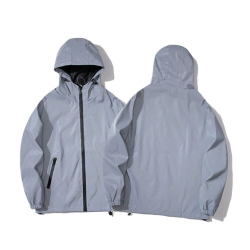 New Night Reflective Jackets Double Fabric Windbreaker Hooded Jacket M