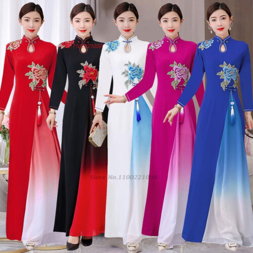 2024 vietnam aodai dress traditional chinese improved qipao national f