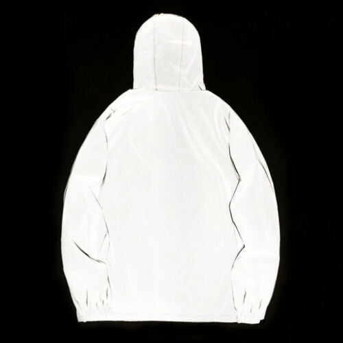 New Night Reflective Jackets Double Fabric Windbreaker Hooded Jacket M