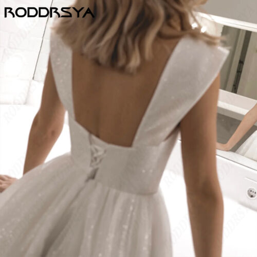 RODDRSYA Mini Wedding Dresses For Women Sparkling Tulle A-line Vestido