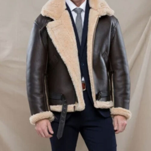 Men Leather Jacket Comfortable Thickening Warm Integrated Fur Long Sle