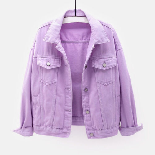 Women Denim Jacket Spring Autumn Short Coat Pink Jean Jackets Casual T