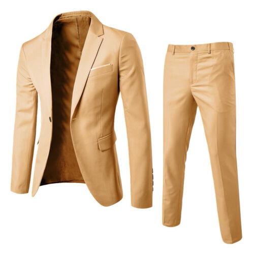 Fashion Slim Waist 2 Pieces Set Wedding Suits For Men Slim Suit Jacket