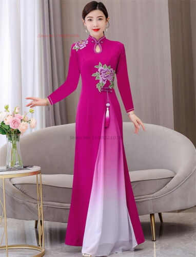 2024 vietnam aodai dress traditional chinese improved qipao national f