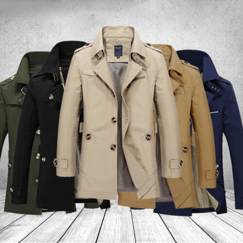 Fashion Men Trench Jackets Brand Casual Business Trench Coat Mens Leis