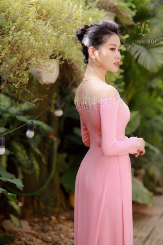 Pink aodai vietnam clothing cheongsam aodai vietnam dress vietnamese t