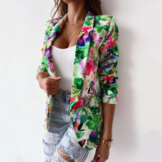 Fashion Clothing Women Fashion Casual Multicolor Printed Suit And Long Trousers image 0