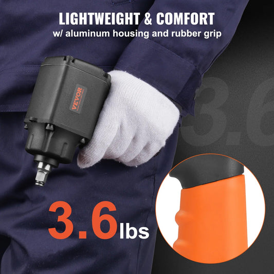 VEVOR Air Impact Wrench  3/8 Inch Square Drive 690ft lbs Pneumatic Impact Gun T image 0