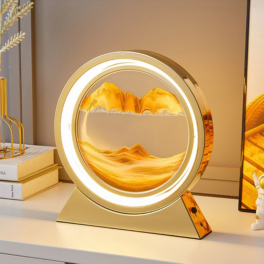 3D Hourglass Quicksand Moving sand art LED lamp sand 360-degree rotation image 11