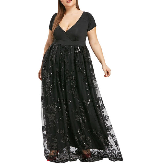 New Maxi Dresses For Women Plus Size Bohemian Beach Summer Sundress V-Neck image 0